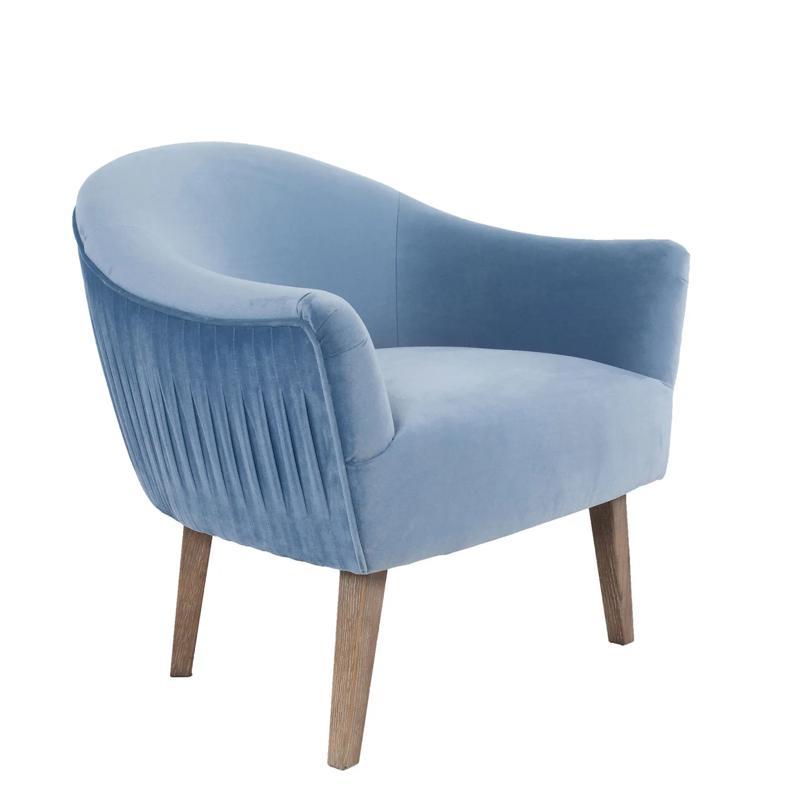 Lacey Velvet Accent Chair - Blue Blue