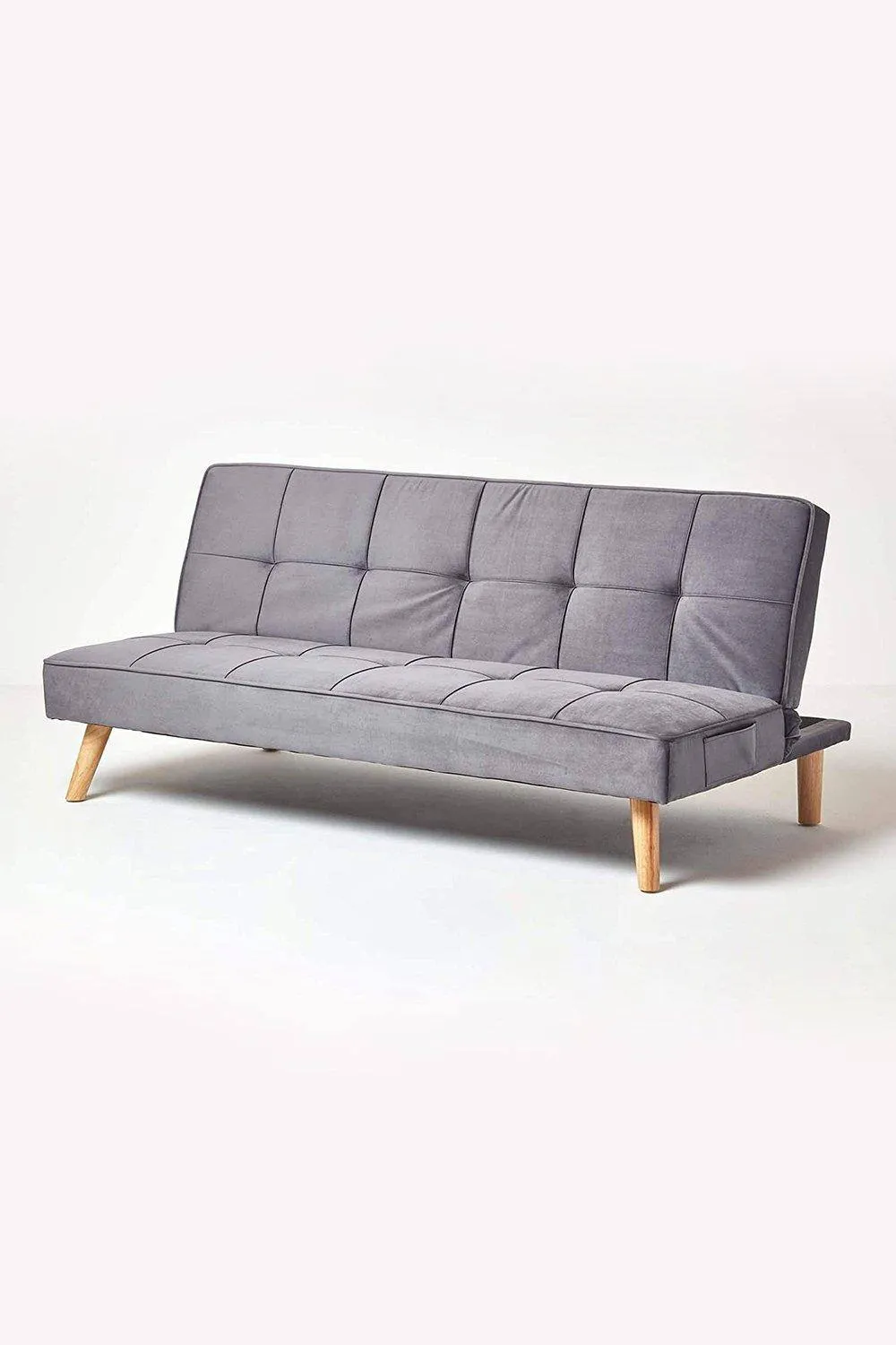 Homescapes Bower Velvet Sofa Bed in Dark Grey