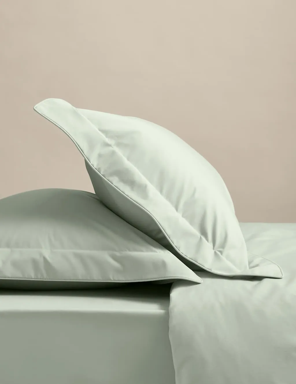M&S 2 Pack Egyptian Cotton 230 Thread Count Crisp Oxford Pillowcases Sage