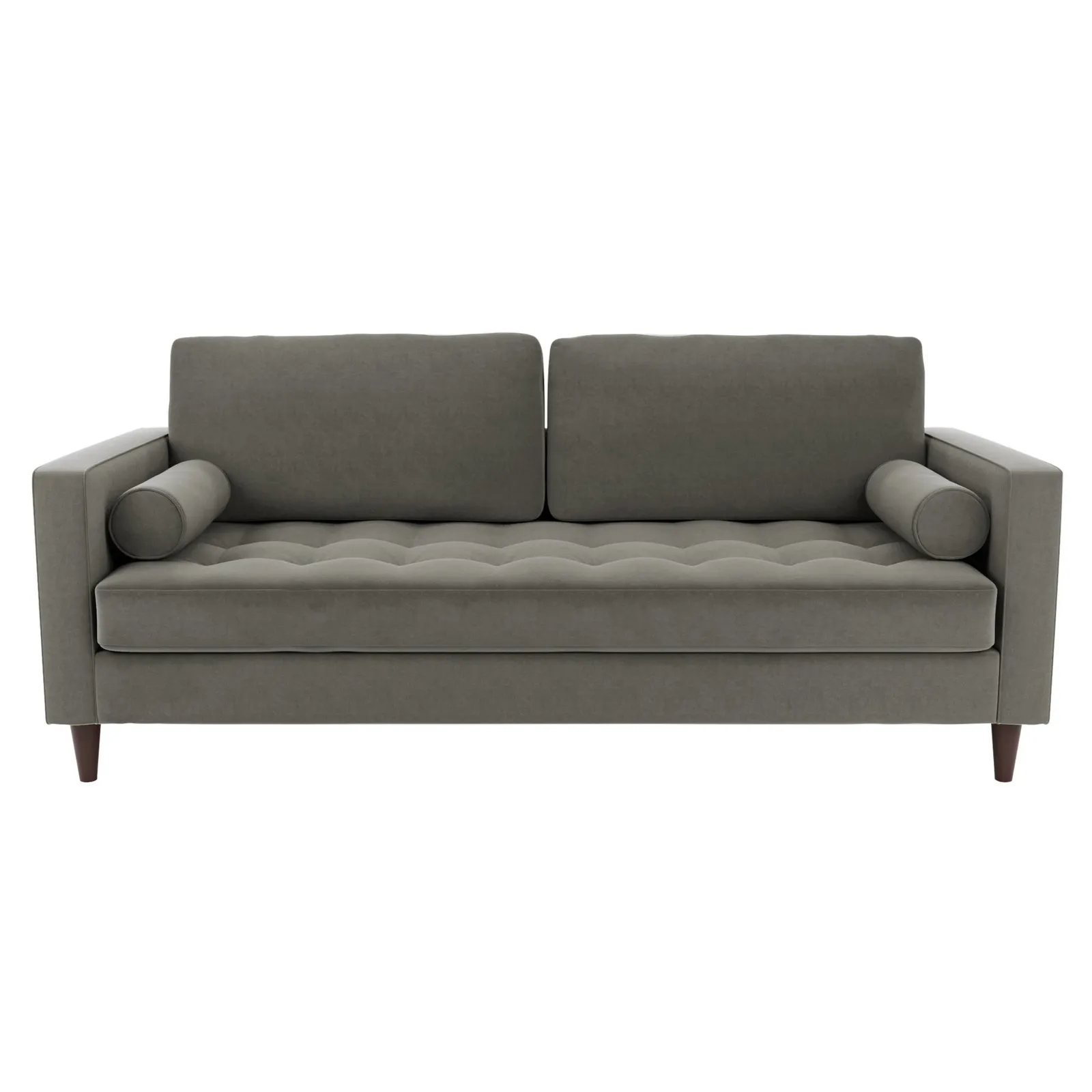 Zoe Velvet 3 Seater Sofa Grey