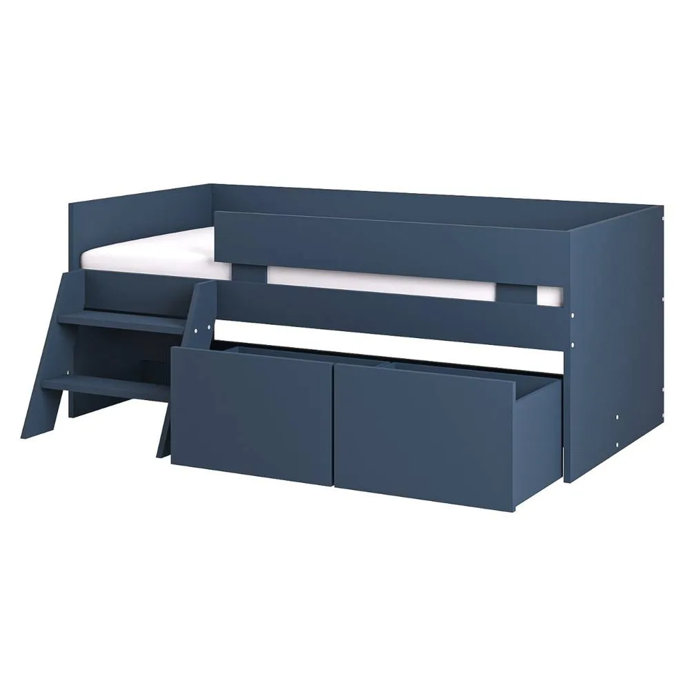 Flair Logan Single Storage Low Sleeper Bed in Blue 4