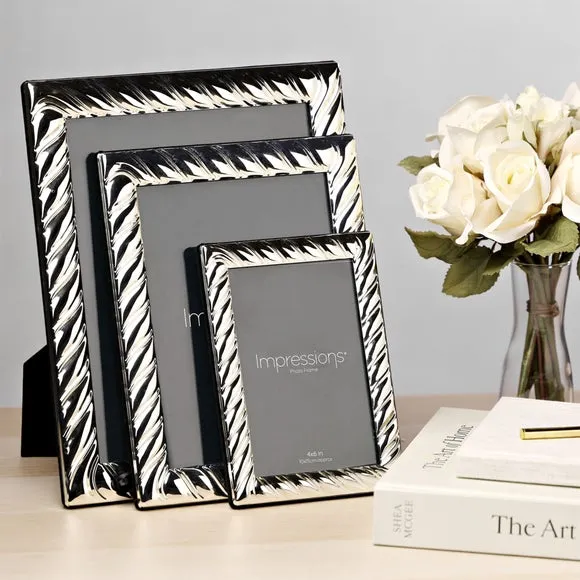 Impressions Silver Plated Swirl Textured Photo Frame 6