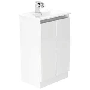 Newland White Slimline Basin Floorstanding Unit - 500mm