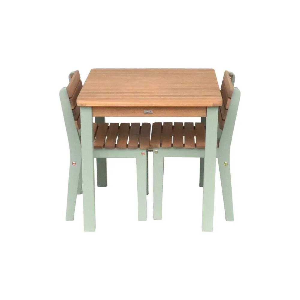 sweeek Children's wooden table with chairs in Light Green 4