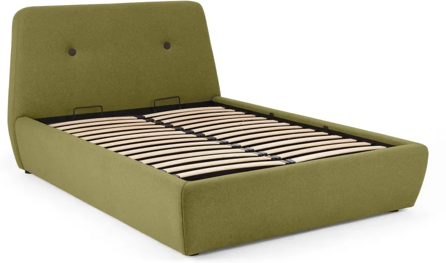 Edwin King Size Bed with Storage, Juniper Green
