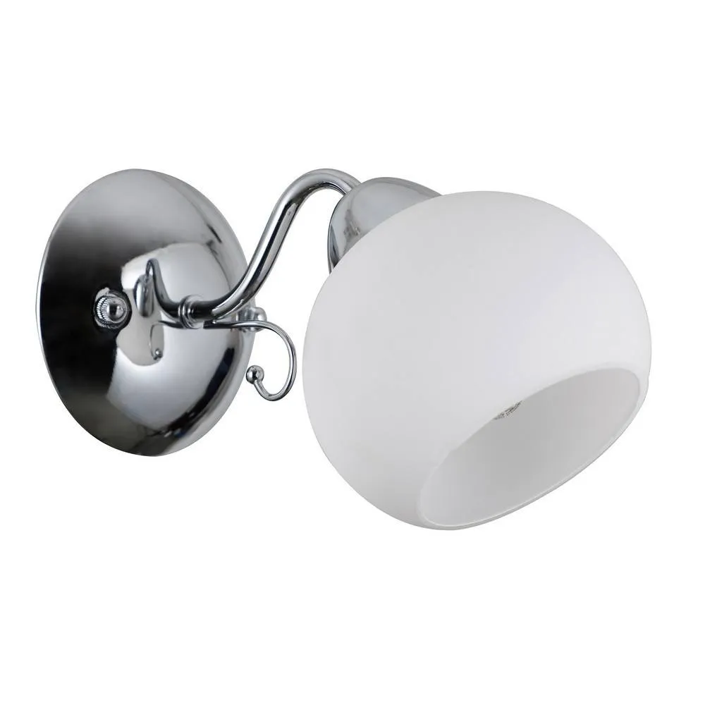 Netlighting Stylized Wall Lamp Chrome White 1 Light with White Shade E27