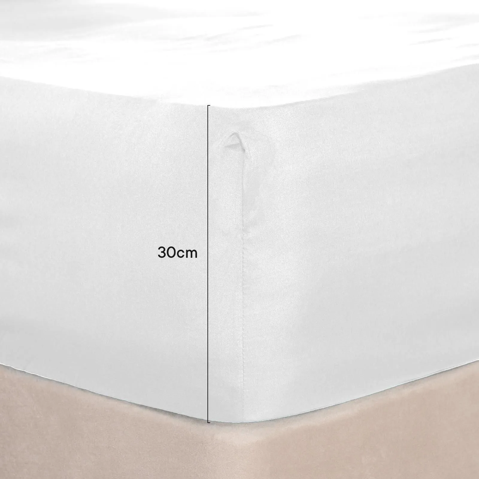 OHS Plain Bed Sheet Microfibre Deep Fitted Soft in White | Size: Double