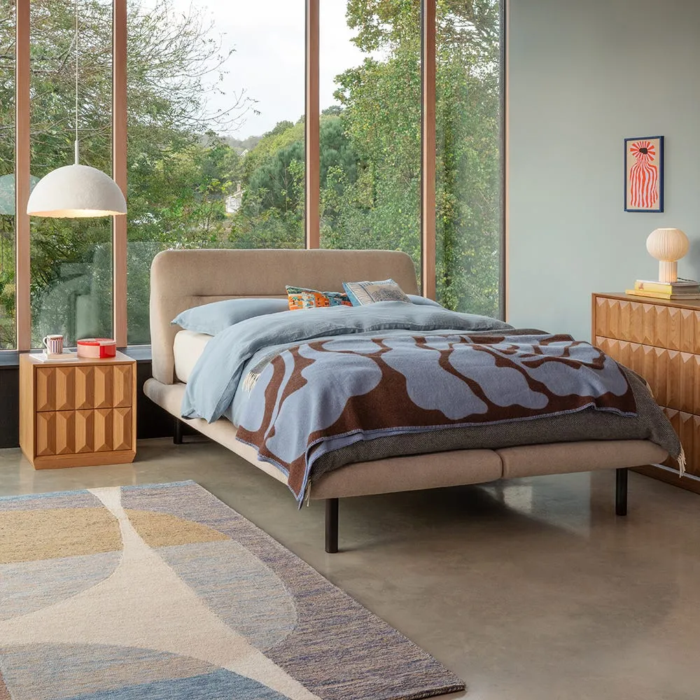 Heal's Gia Bed Double Nova Velluto French Navy Slats Black Feet 3