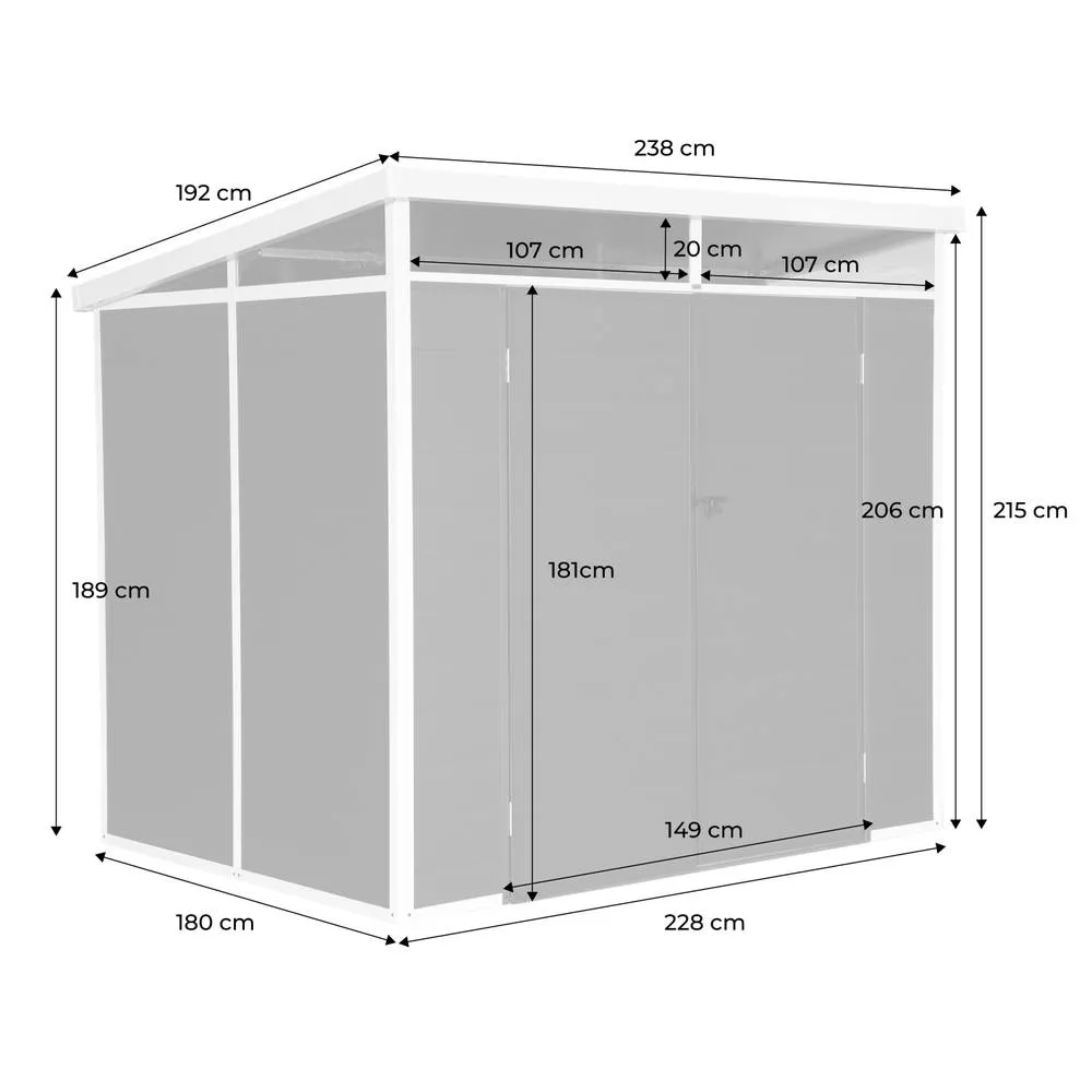 sweeek 4.55 M² Plastic Garden Shed in Dark Grey 5