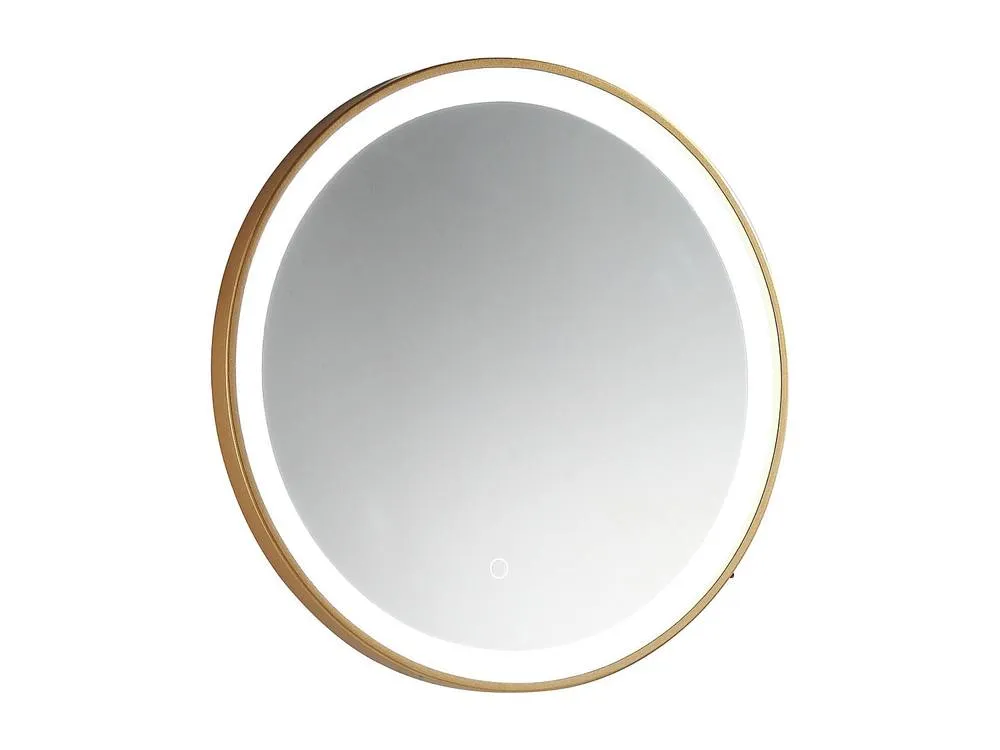 Vente-unique Round Illuminated Gold Bathroom Mirror With Leds - D80 Cm - NUMEA 5