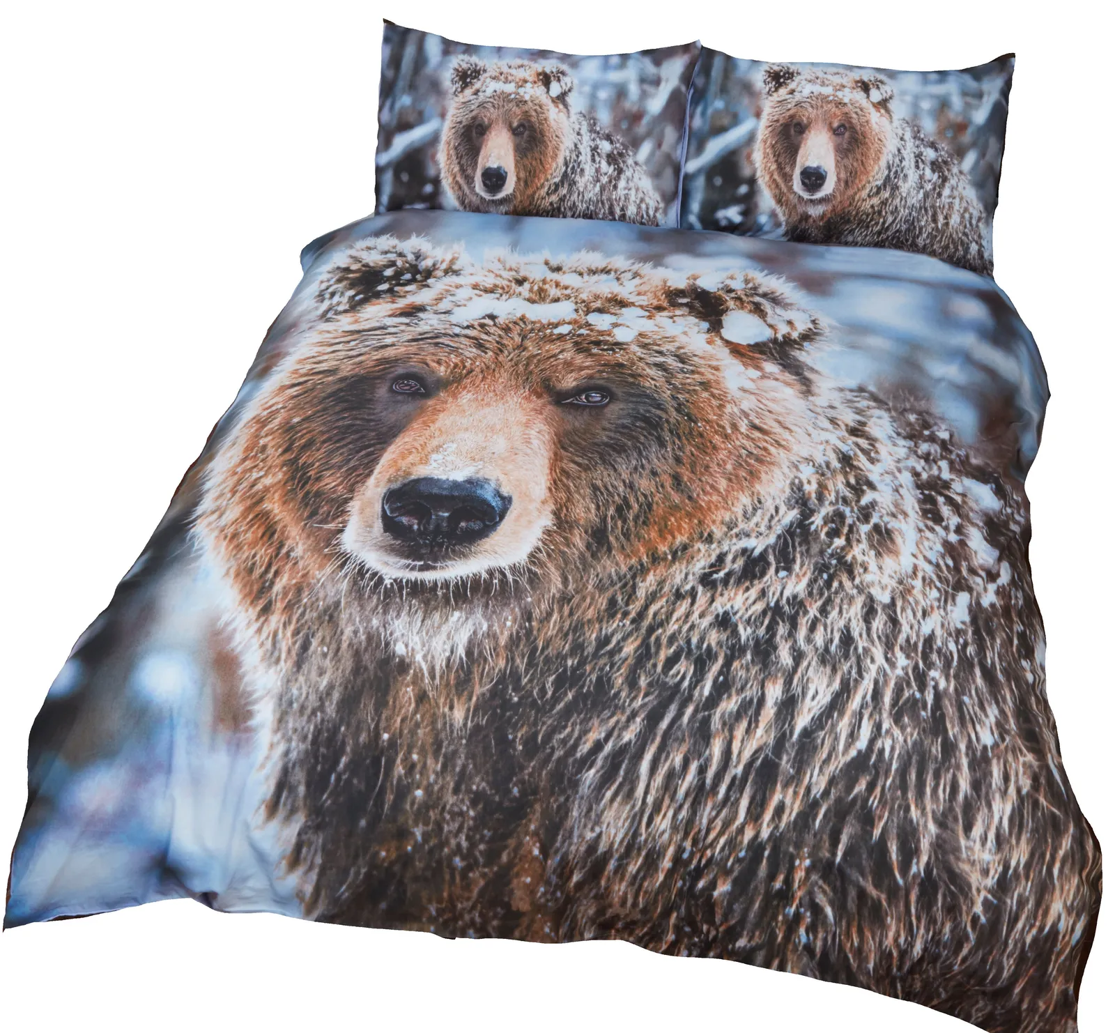 Rapport Home Big Bear Polycotton Duvet Cover Set With Pillowcase in Brown 2