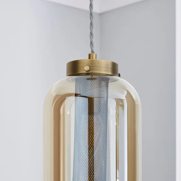 Safi Mesh Antique Brass Pendant Light 3