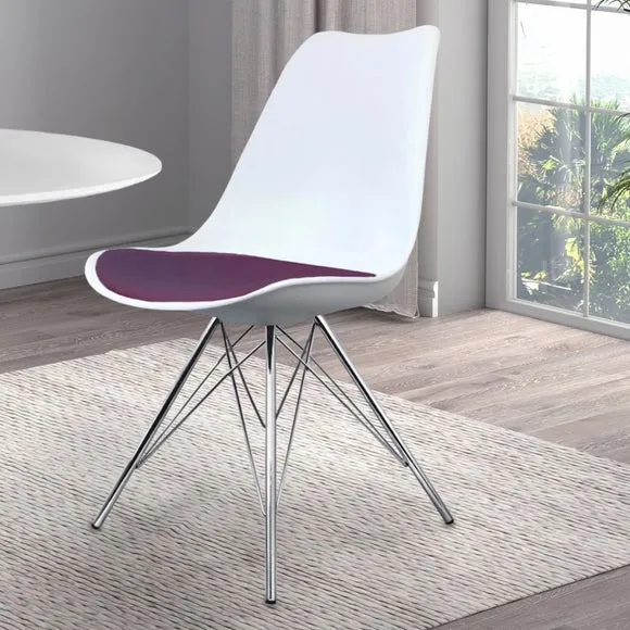 Fusion Living Soho White Plastic Dining Chair 1
