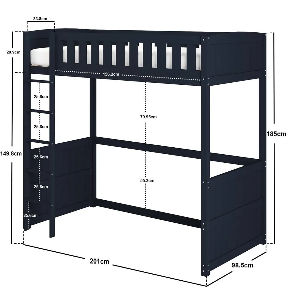Flair Bea Wooden High Sleeper in Blue 3