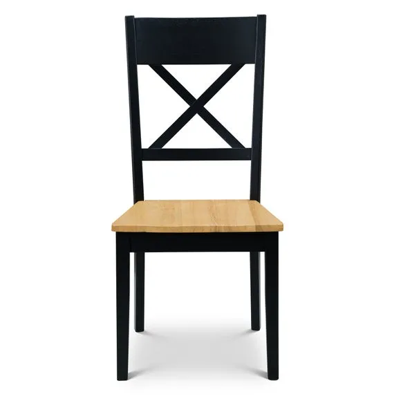 Hockley 6 Seater Rectangular Dining Table with 4 Chairs and Bench, Black 6