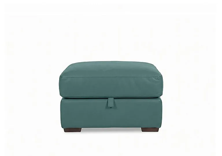 Nap Leather Storage Footstool - Lake Green - Living Room Furniture - In Time for Christmas