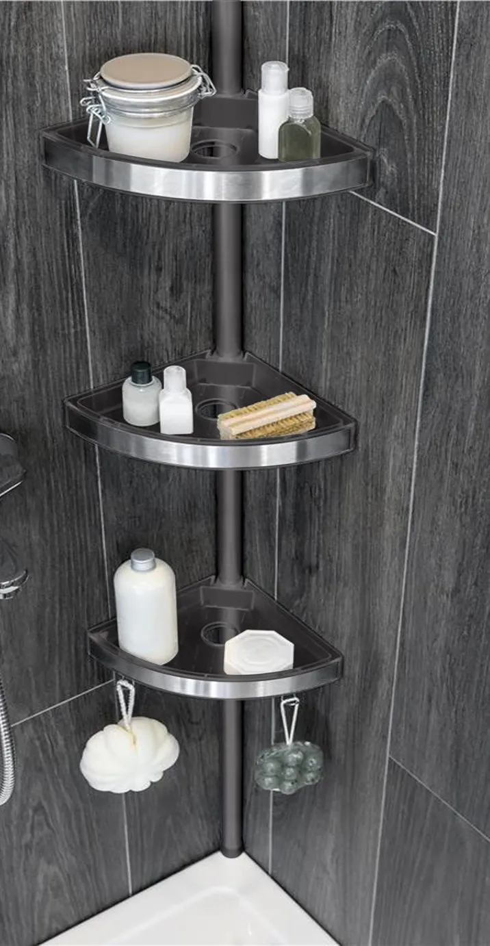 Lloyd Pascal 3 Tier Corner Shelving Unit - Dark Grey