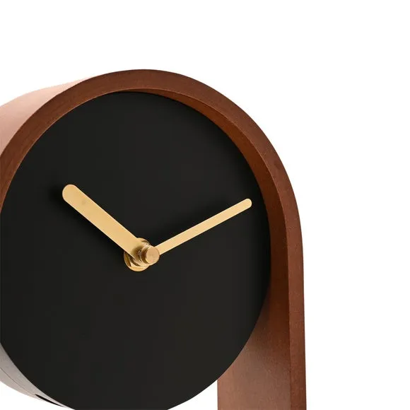 Interval Mid-Century Arched Pendulum Wooden Desk Clock 4