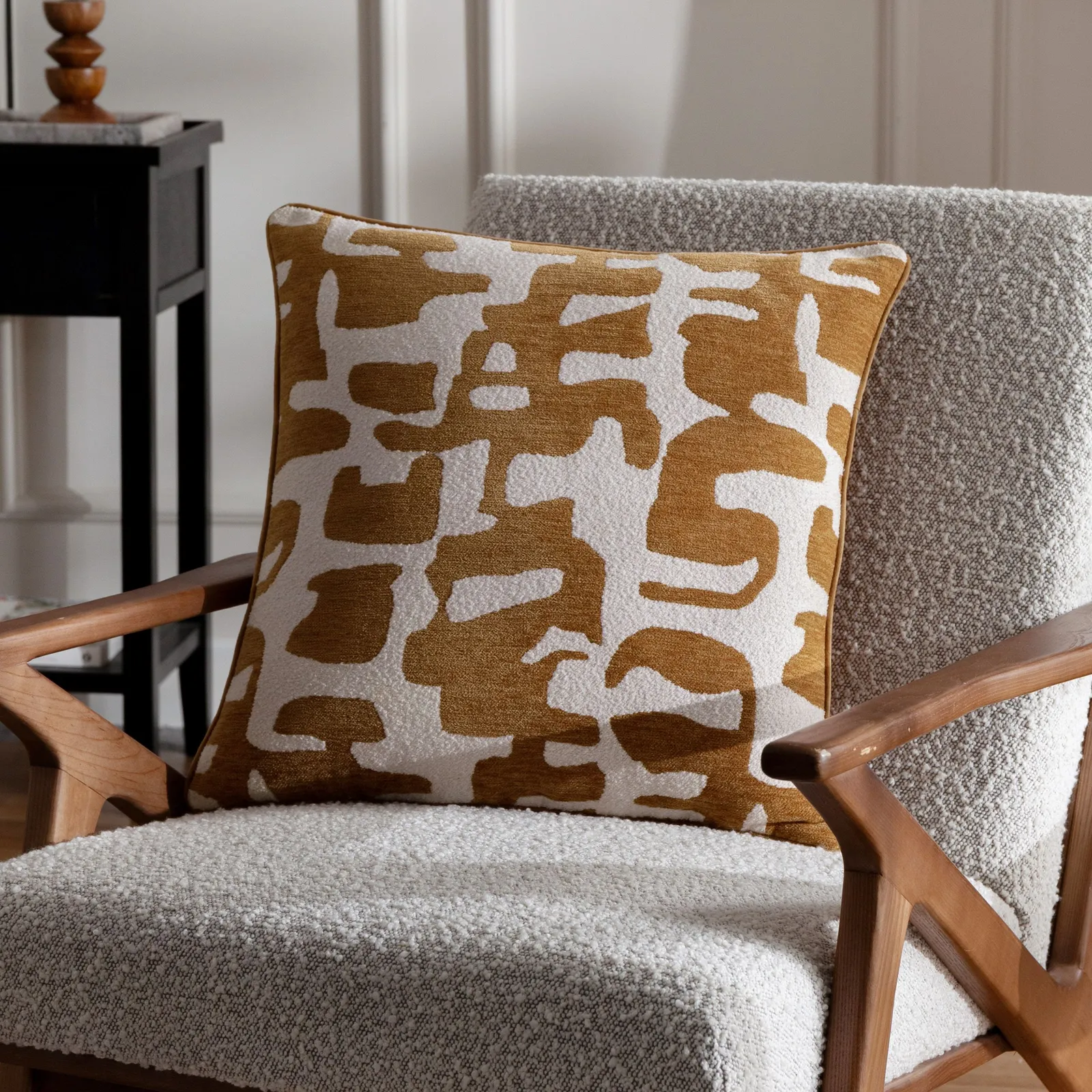 HOEM Caval Abstract Piped Cushion in Bronze