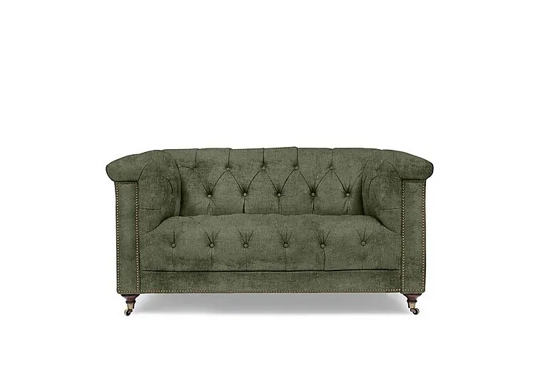 Wallace 2 Seater Fabric Chesterfield Sofa - Hunter Green