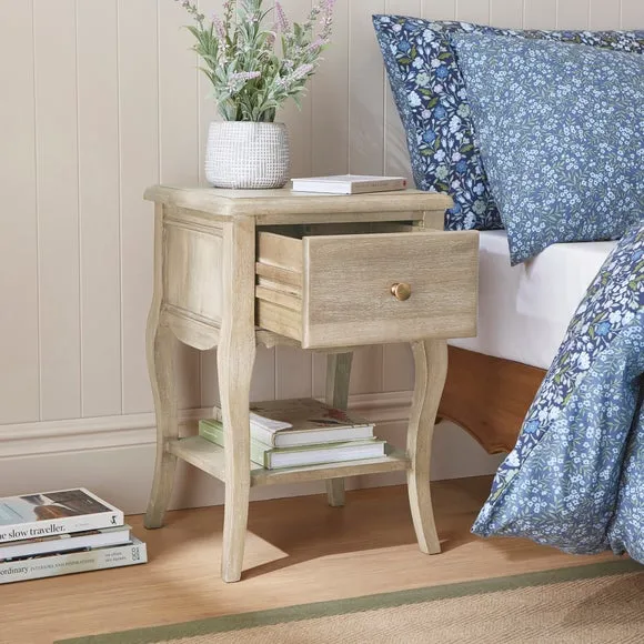 Giselle 1 Drawer Bedside Table, Mango Wood 2