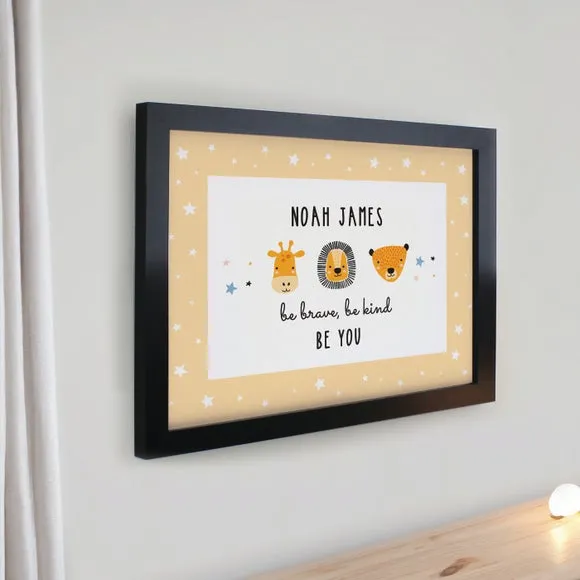 Personalised Scandi Animals Poster Frame 3