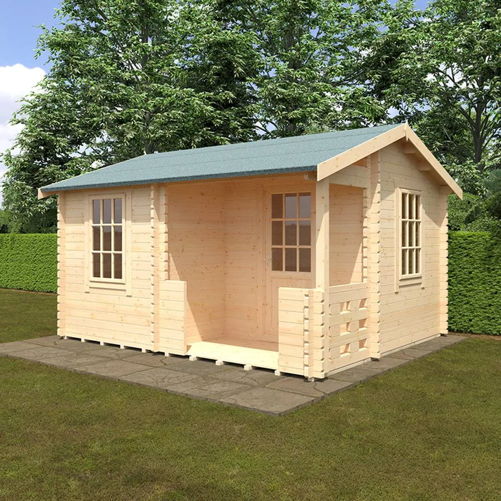 Buttercup Farm 14x12 The Gyles 44mm Cabin - L415 x W355 x H271.9 cm in Natural 2