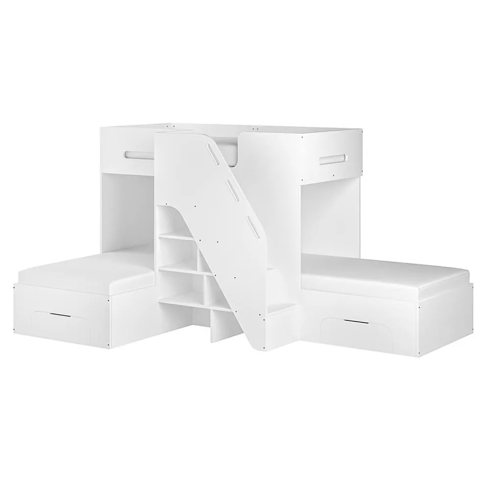 Flair Mason Staircase Triple Sleeper Bed with Storage in White 5