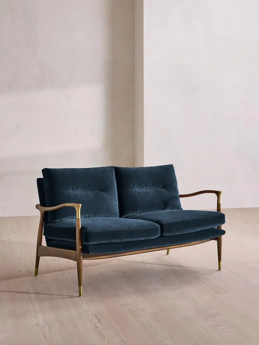 Theodore Two Seater Sofa, Velvet, Royal Blue