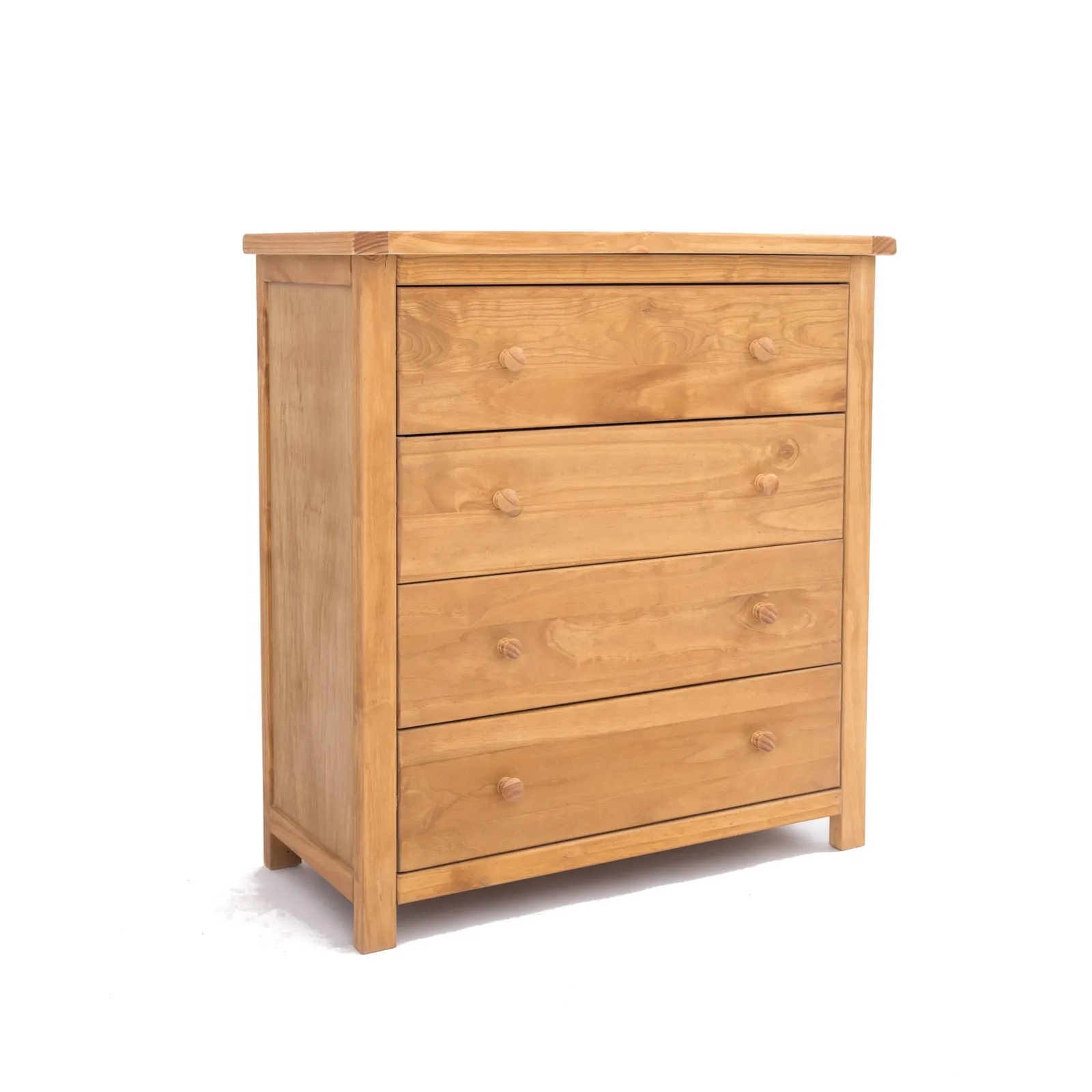Cabinet Bits Lugo 4 Drawer Chest of Drawers Wood Knob in Light Brown 2