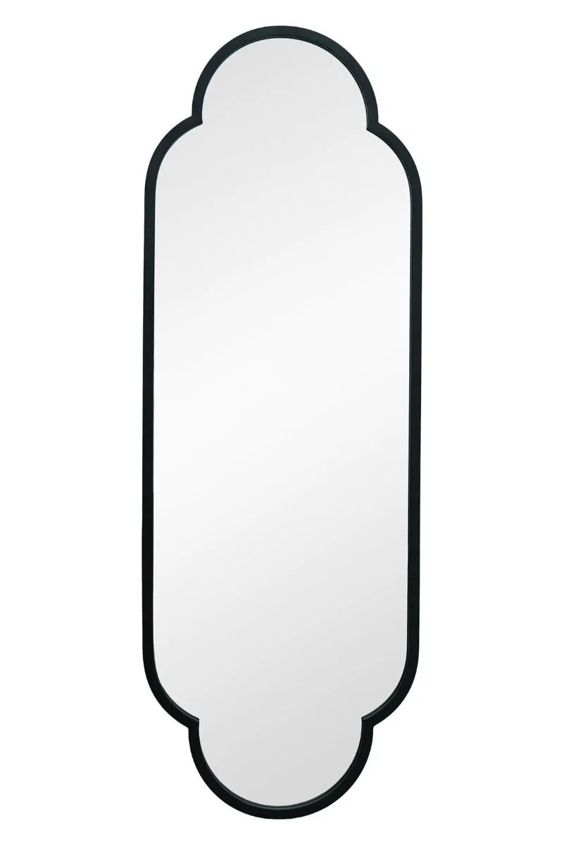 MirrorOutlet Black Metal Framed Double Arched Oval Garden Wall Mirror 59" X 20" (150CM X 52CM) 3