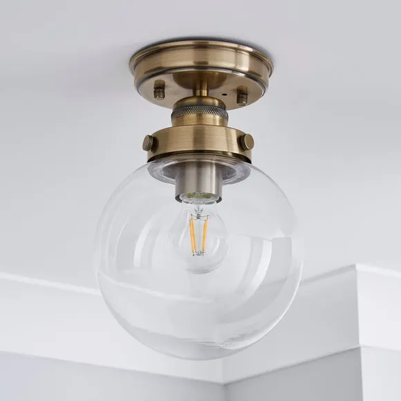 Broden Gold Bathroom Flush Ceiling Light 2