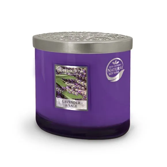 Heart and Home Ellipse Lavender & Sage Multi Wick Candle 3