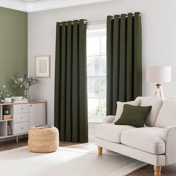 Churchgate Woodhouse Boucle Eyelet Curtains (Blackout Available) 2