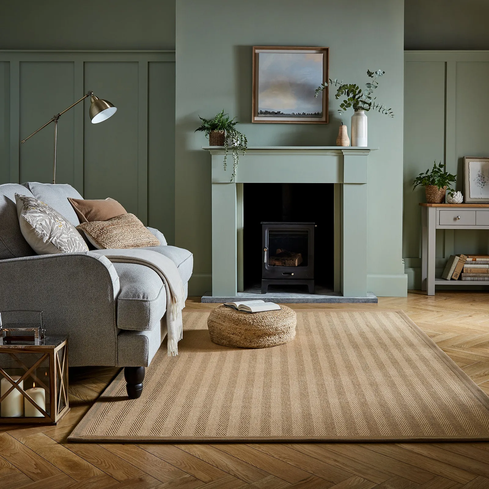 Herringbone Jute Border Rug 1