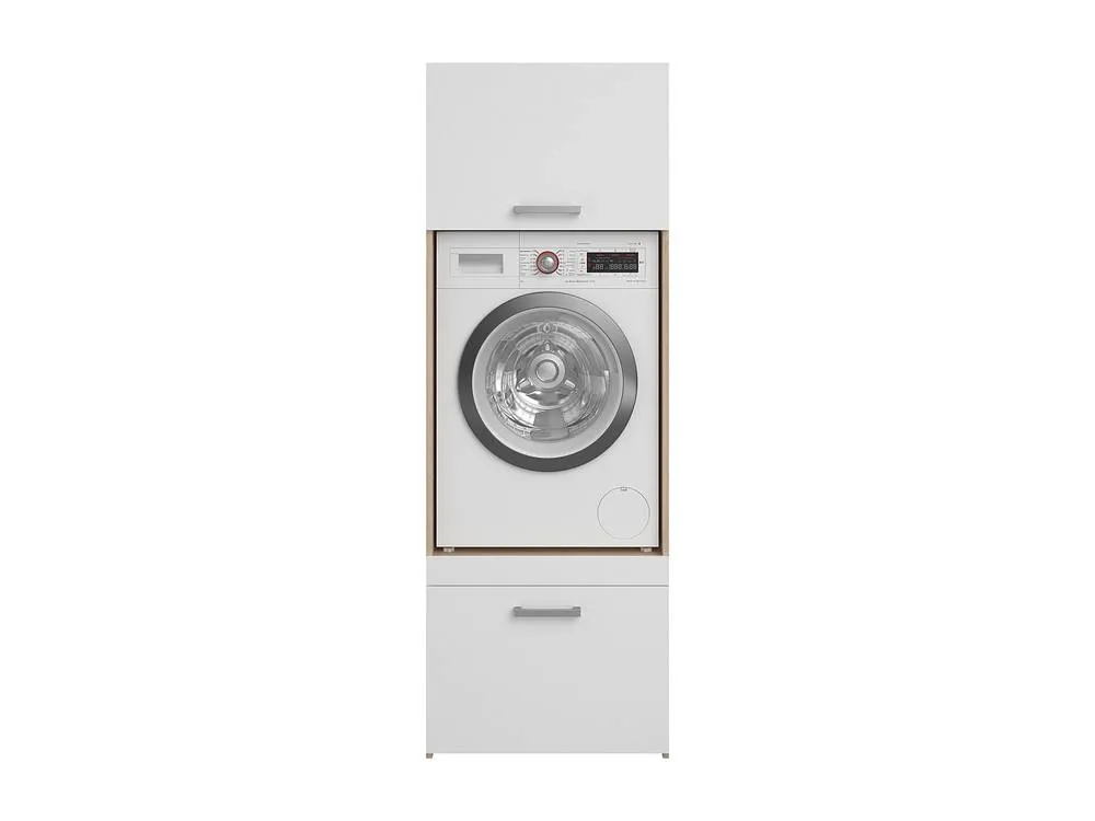Vente-unique Washing Machine Cabinet With 1 Shelf, 1 Drawer & 1 Cupboard - Light in Light Oak 4