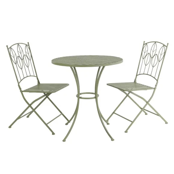 Rustic Leaf Metal Bistro Set 4