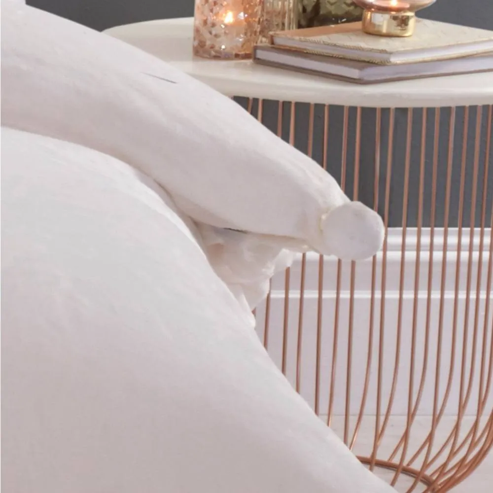 Smart Living Luxurious Pom Pom Fleece Duvet Cover with Pillowcases in Cream 3