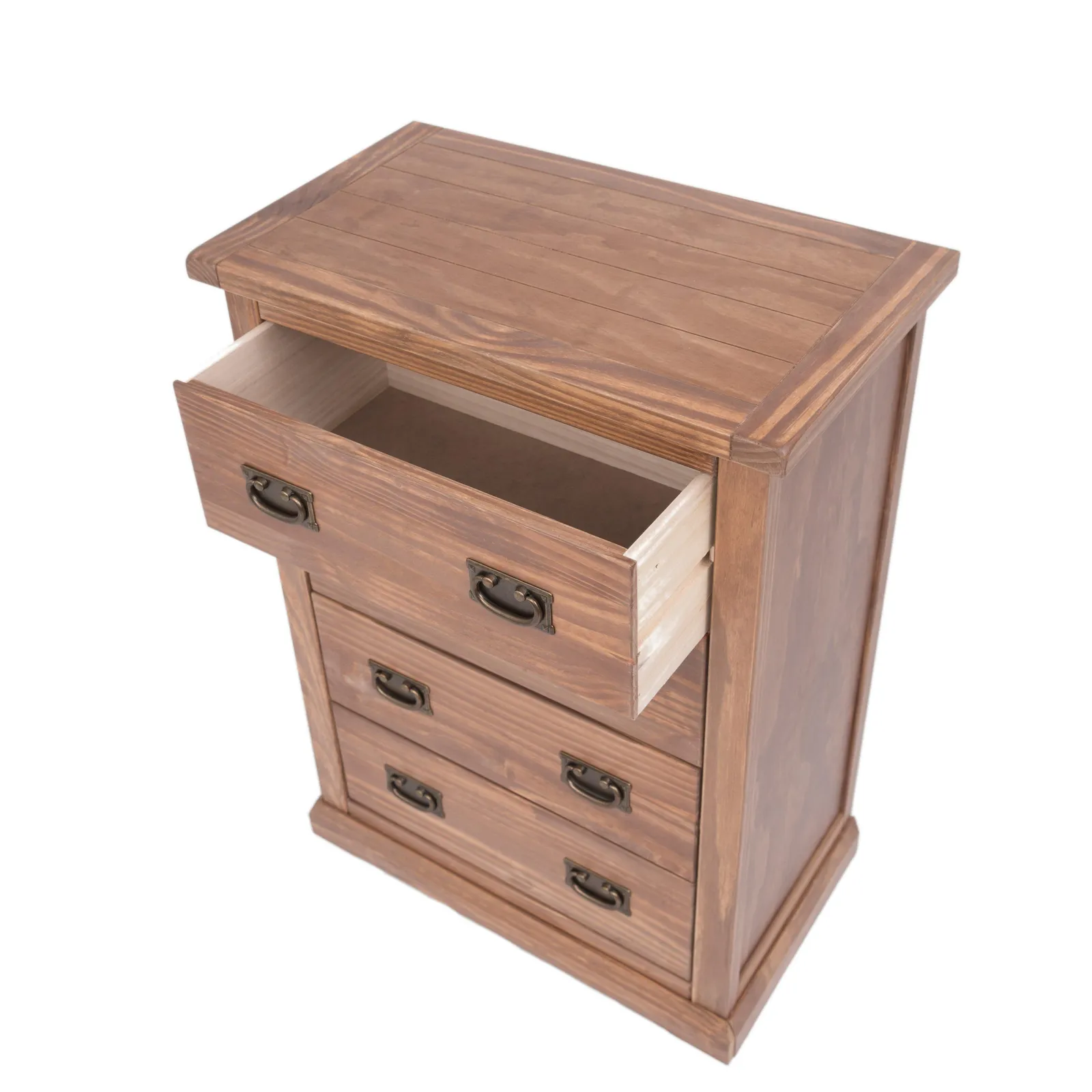 Cabinet Bits Tirolo 4 Drawer Chest of Drawers Bras Drop Handle in Brown 4