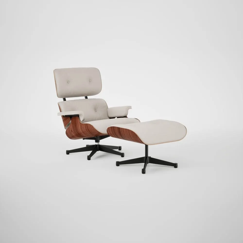 Vitra Eames Lounge Chair & Ottoman Santos Palisander Contemporary L50 72 Snow Black Base 05 1