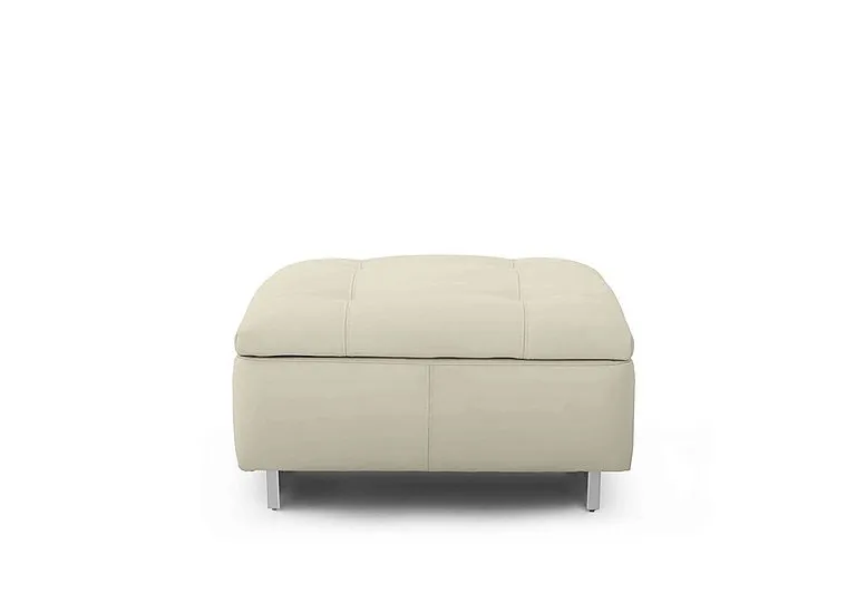Moet Large Leather Standard Footstool - Bone China