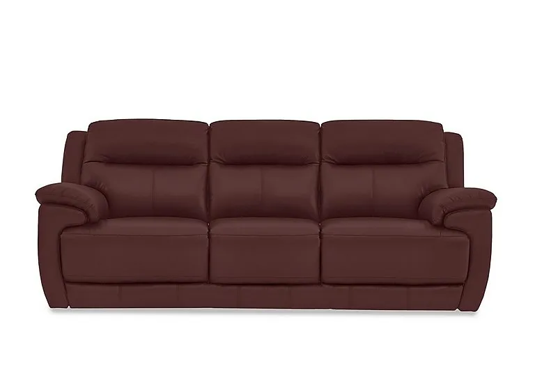 Touch 3 Seater Leather Sofa - BV Deep Red