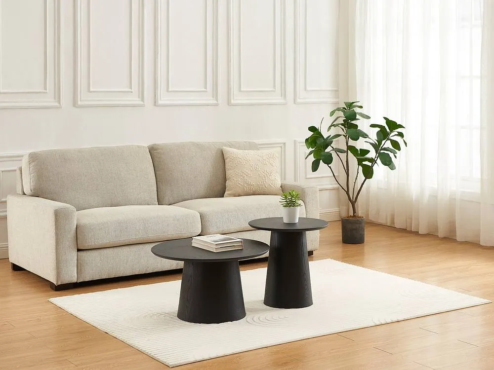 Vente-unique Oak Veneer Nesting Coffee Tables - Black - PIARI 6