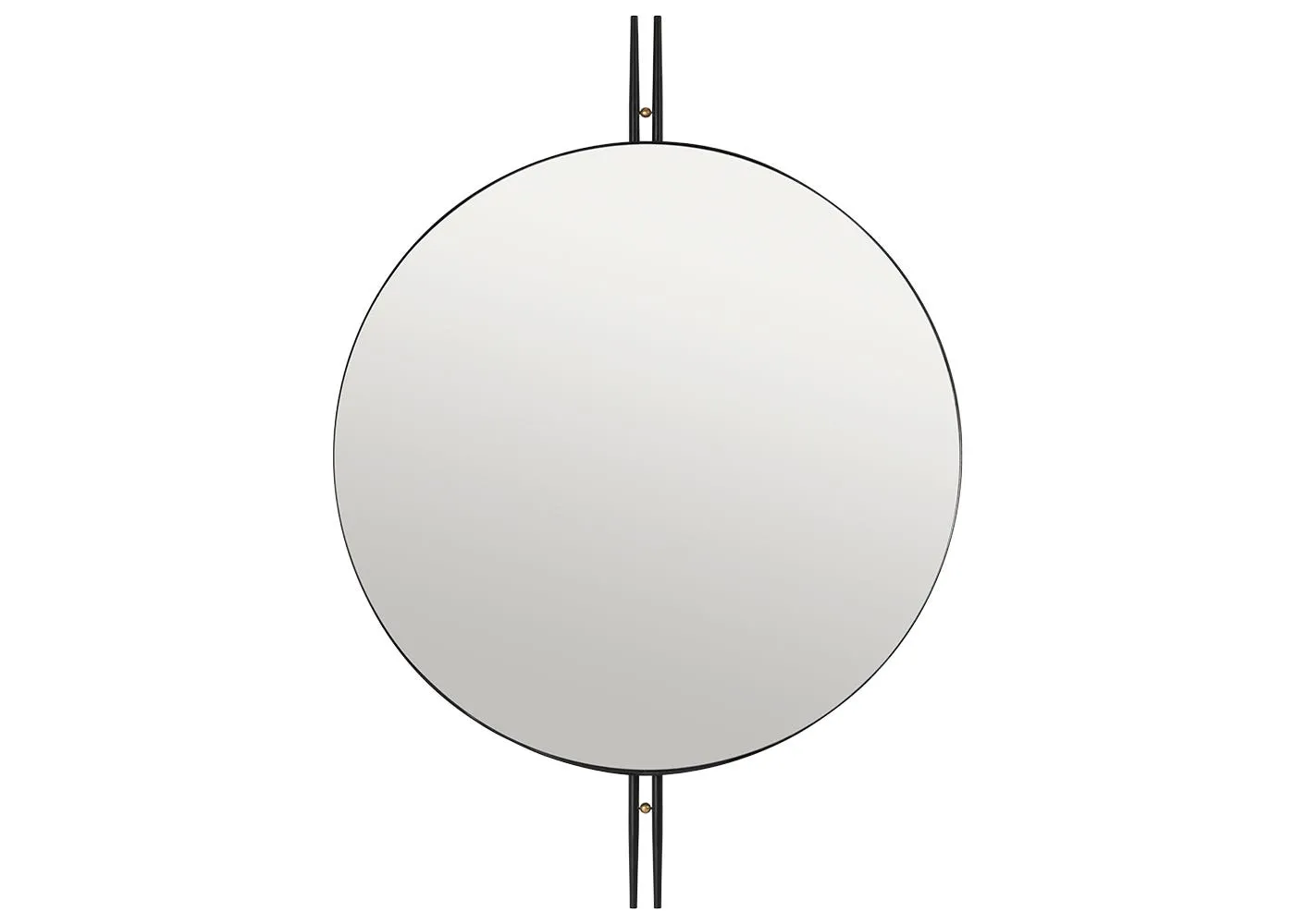 Gubi IOI Wall Mirror Round Ø80cm Black & Brass