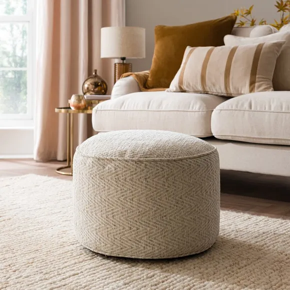 Kenzie Chevron Pouffe