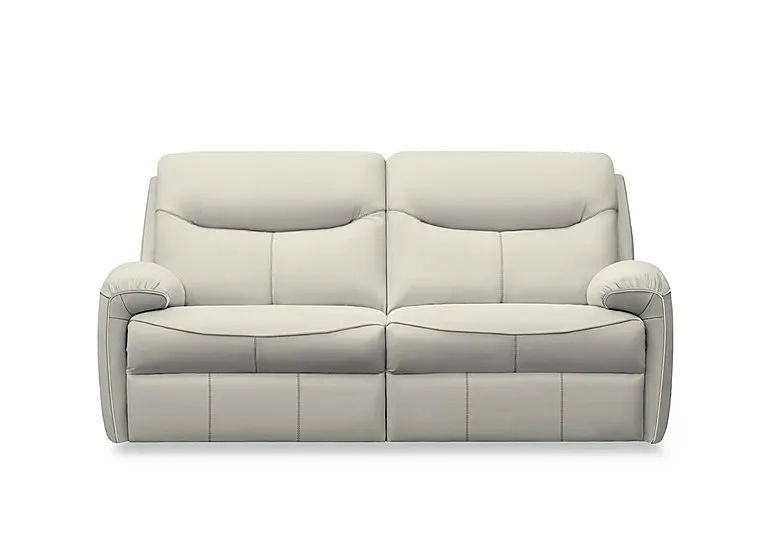 Amesbury Leather 3 Seater Power Recliner Sofa with Power Headrest, Power Lumbar and Heated Seats - Oxford Light Grey