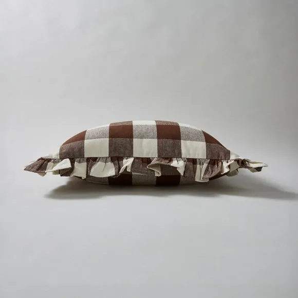 Frilled Check Cushion Pinecone 3