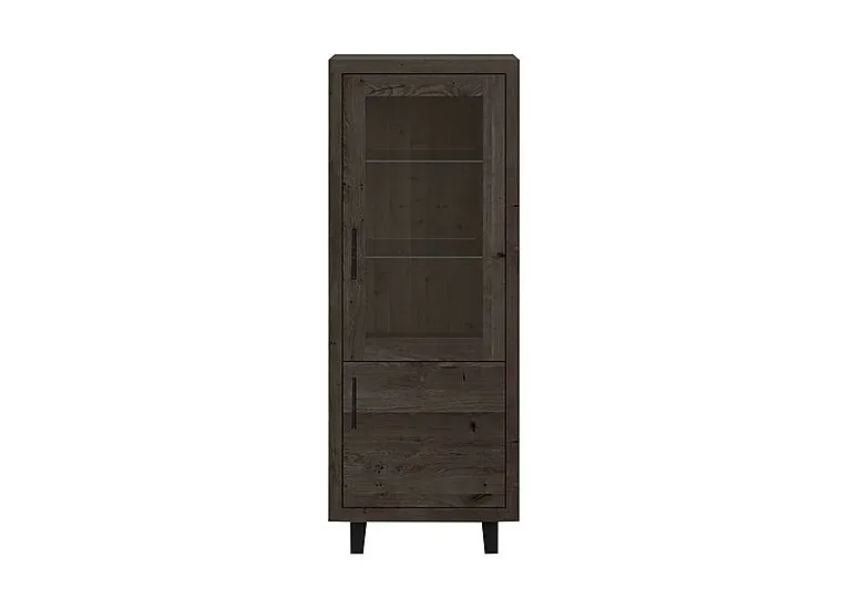 Terra Small Right Hand Facing Display Cabinet - Smoked - Living Room Furniture