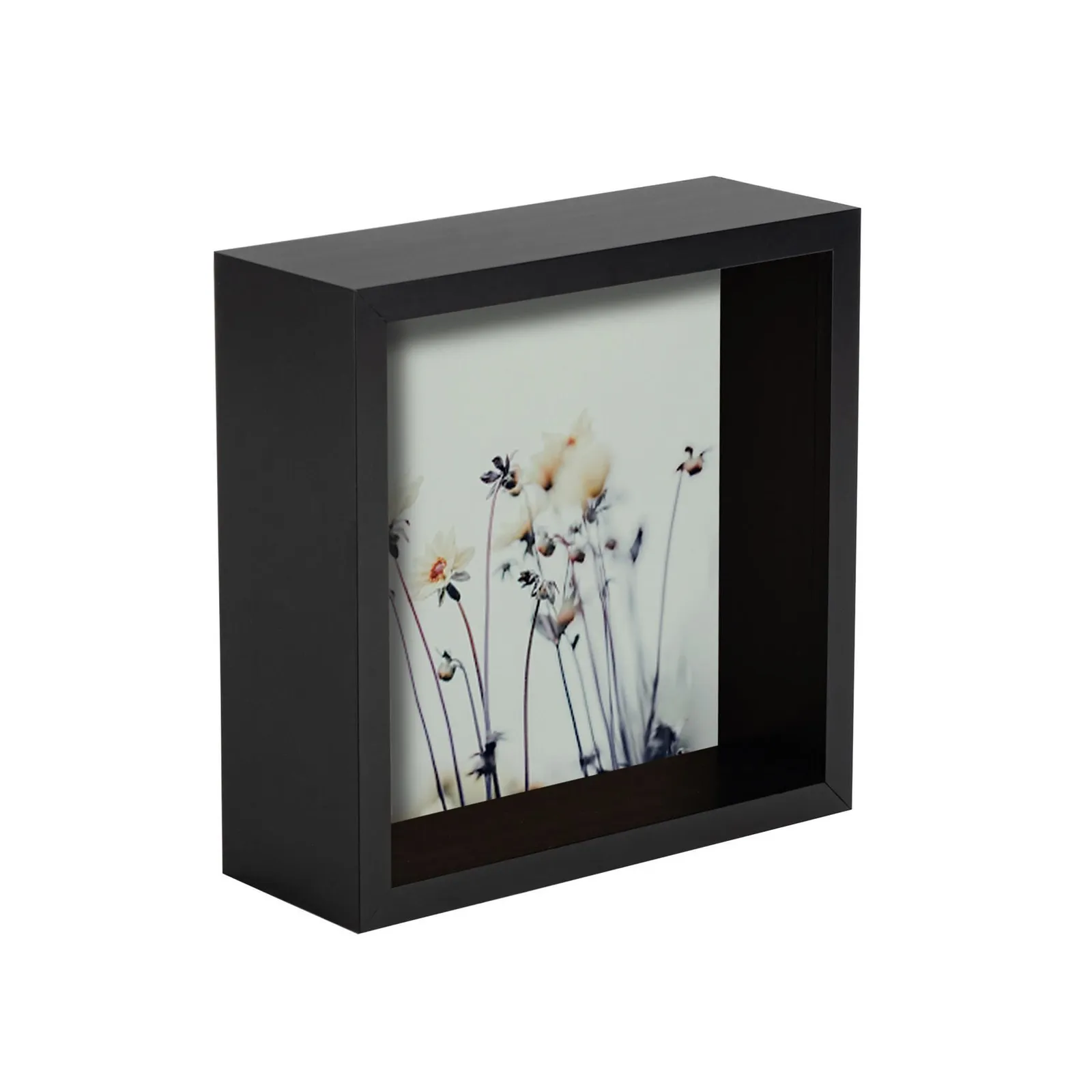 Nicola Spring 3D Deep Box Photo Frame - 6 x 6" in Black