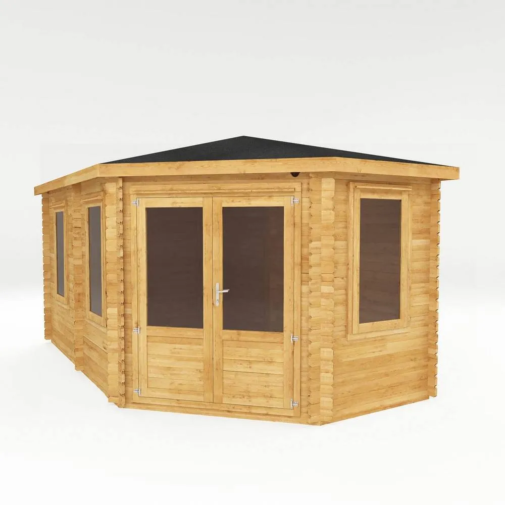 Mercia Corner Lodge Grande Log Cabin - 28 mm - L316.8 x W509.8 x H274.3 cm in Brown 4